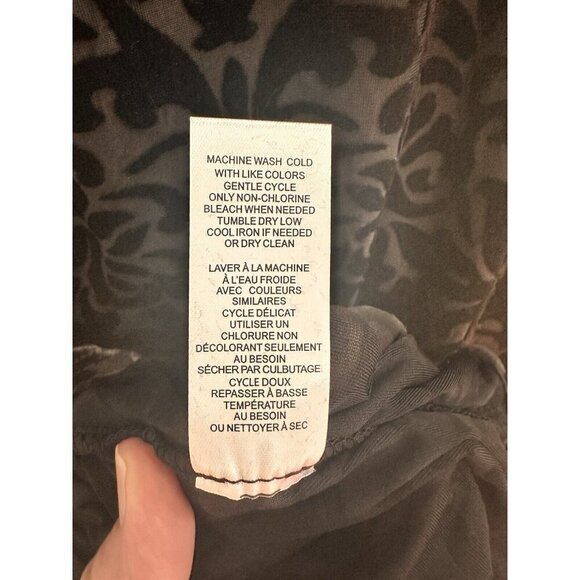 NWT Chelsea & Theodore Black Burnout Velvet L/S Top Sz 3X Witchy Goth Whimsigoth - Picture 9 of 9